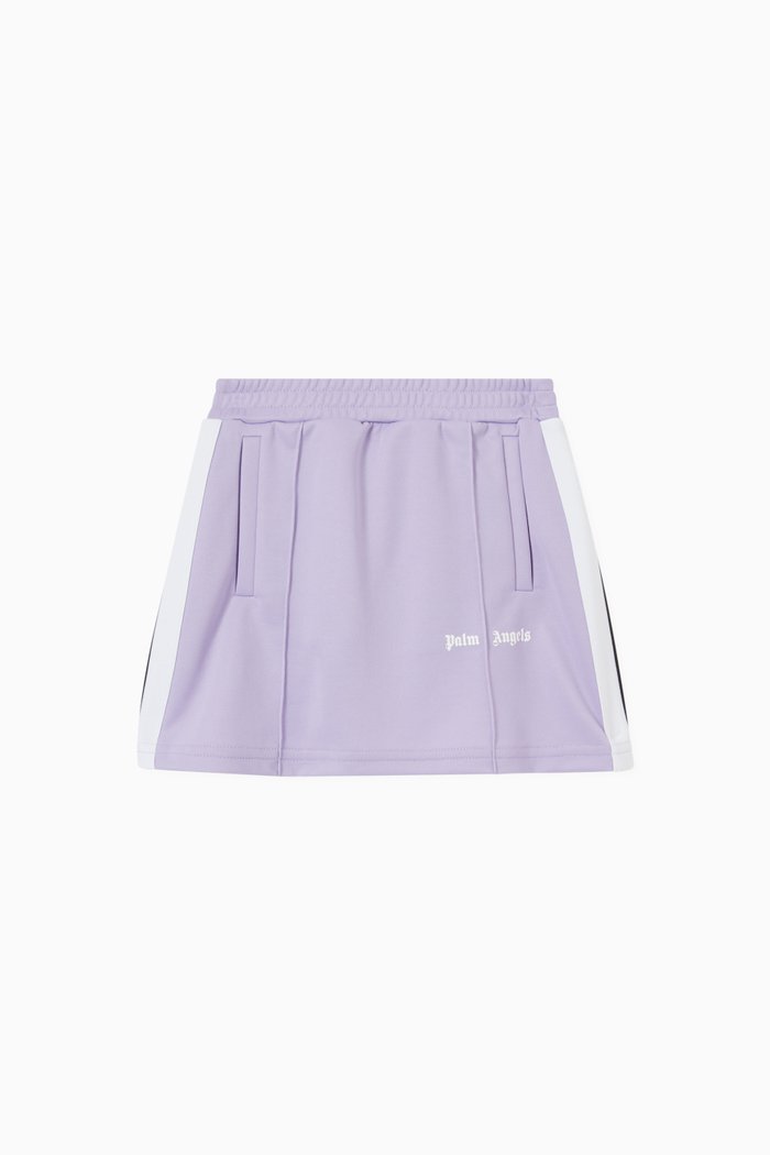 

Striped Logo Track Skirt in Polyester & Cotton, Purple