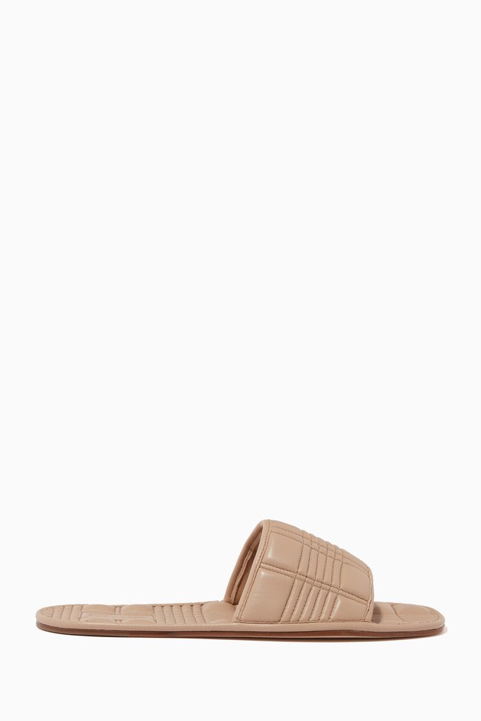 

Alixa Slides in Quilted Nappa, Neutral