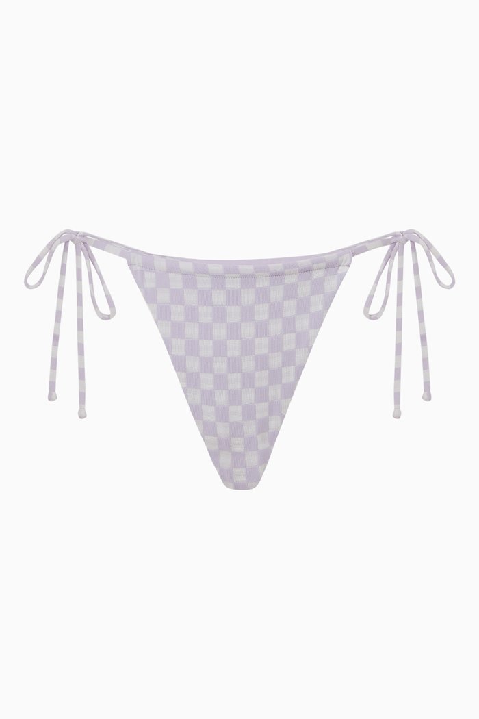 

Tia String Bikini Bottoms in Checkered Terry, Purple