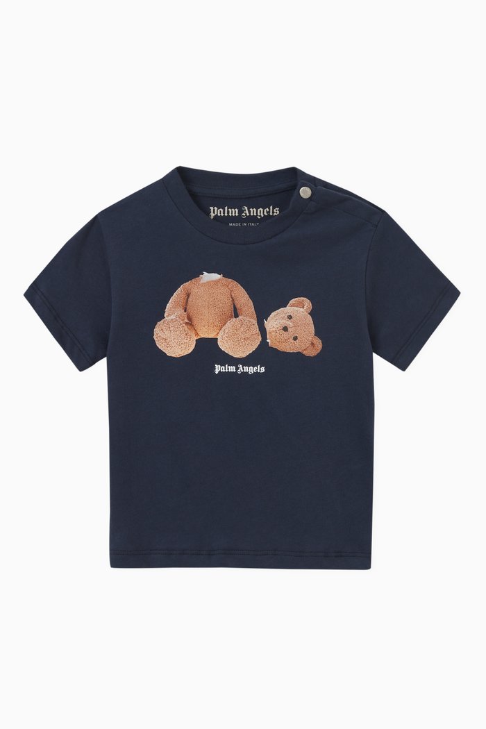 

Teddy Bear Print T-shirt in Cotton, Blue
