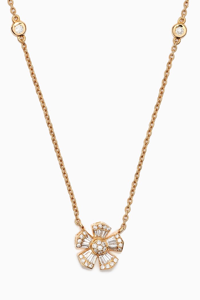 

Fleur Mini Diamond Necklace in 18kt Yellow Gold