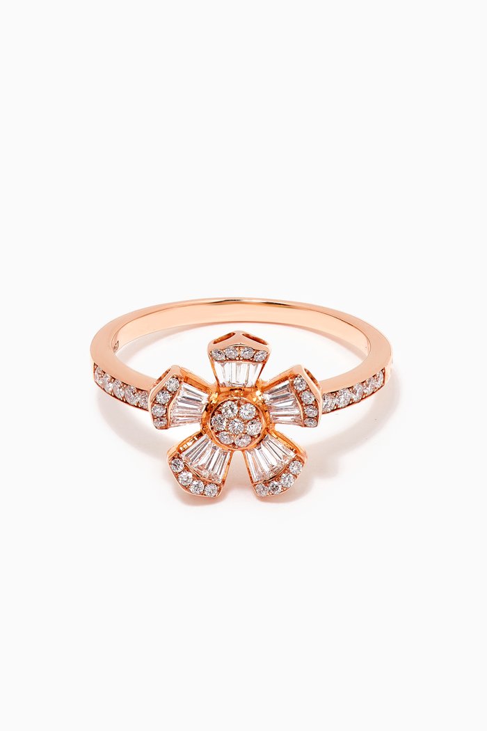 Fleur Medium Diamond Ring in 18kt Yellow Gold