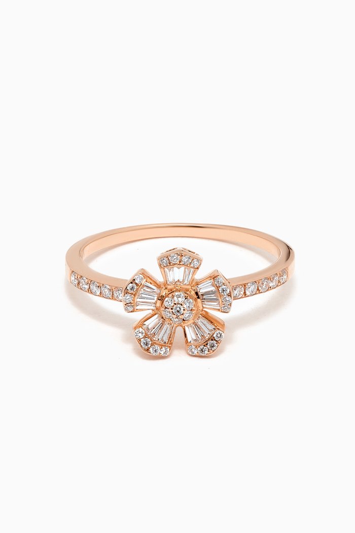 

Fleur Mini Diamond Ring in 18kt Rose Gold