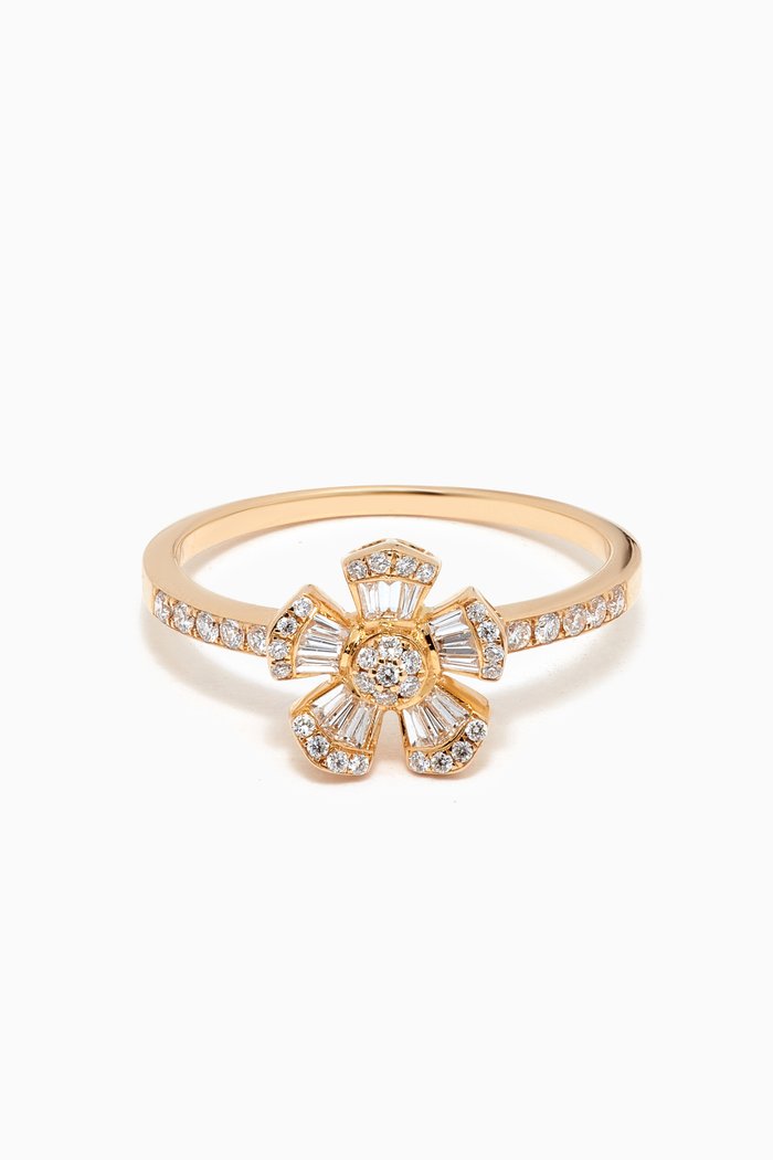 

Fleur Mini Diamond Ring in 18kt Yellow Gold