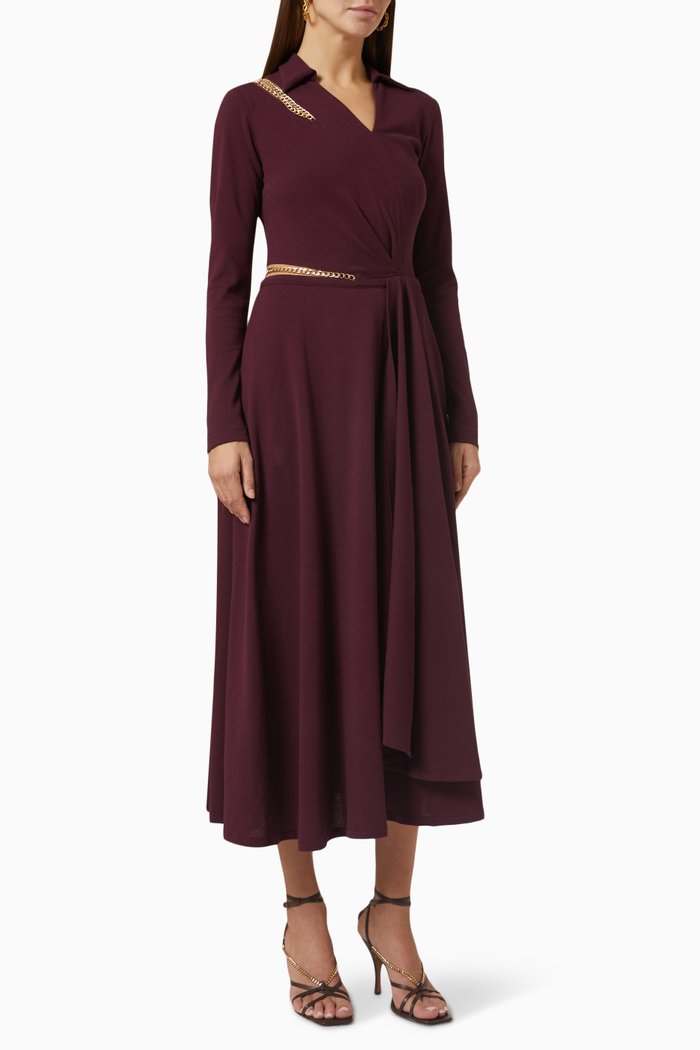 

Valentin Dress in Cotton Pique Knit, Burgundy
