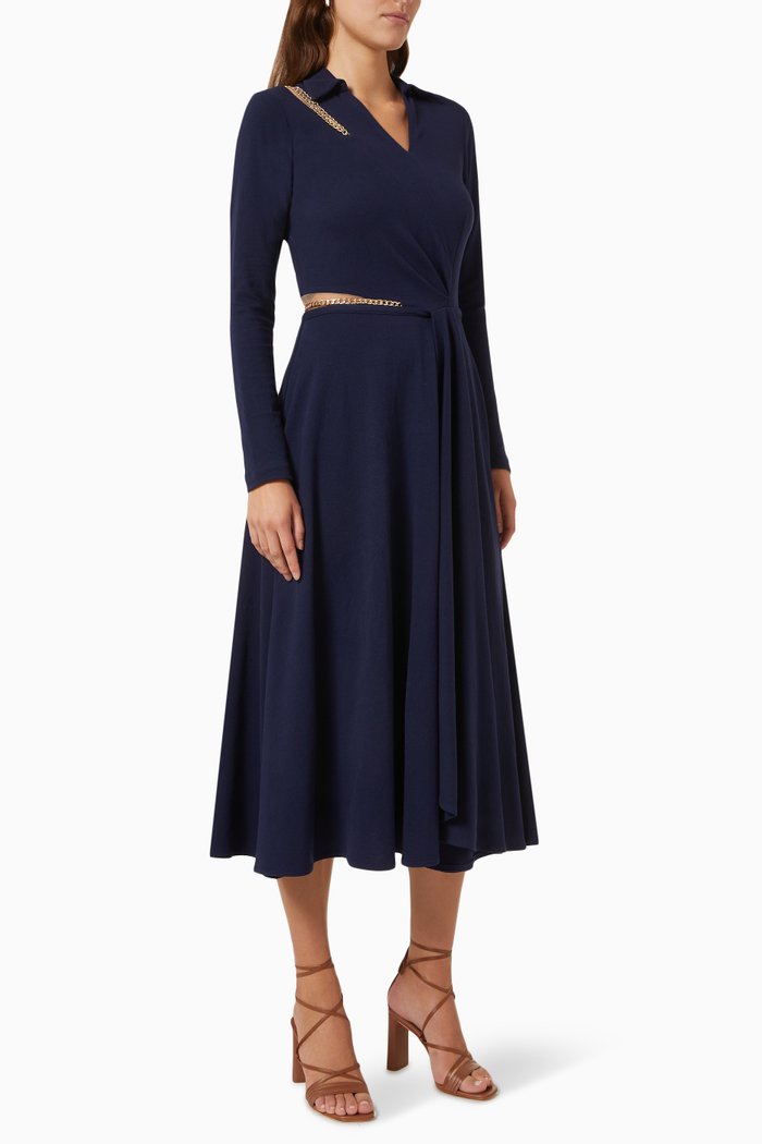 

Valentin Dress in Cotton Pique Knit, Blue
