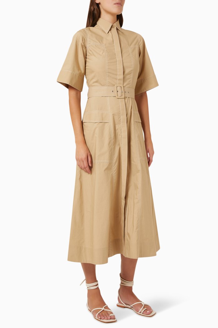 Maddie Dress in Poly Cotton, Neutral