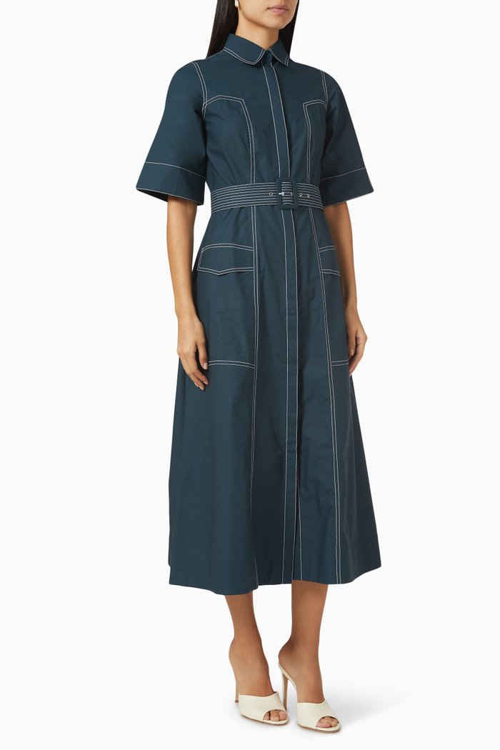 Maddie Dress in Poly Cotton, Green