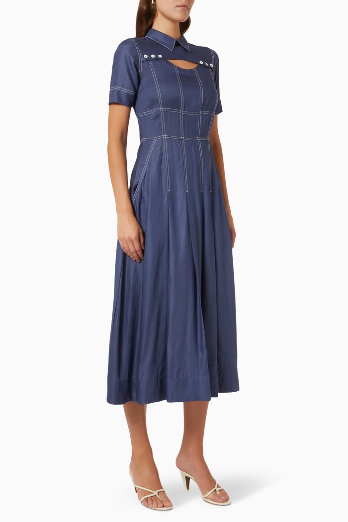 

Mariah Dress in Tencel, Blue
