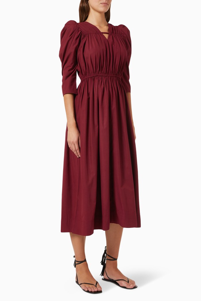 

Jolie Dress in Poly Cotton, Burgundy