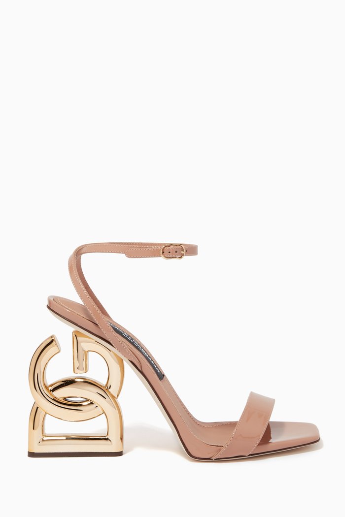 

Keira 105mm Heel Sandals in Patent Leather, Brown