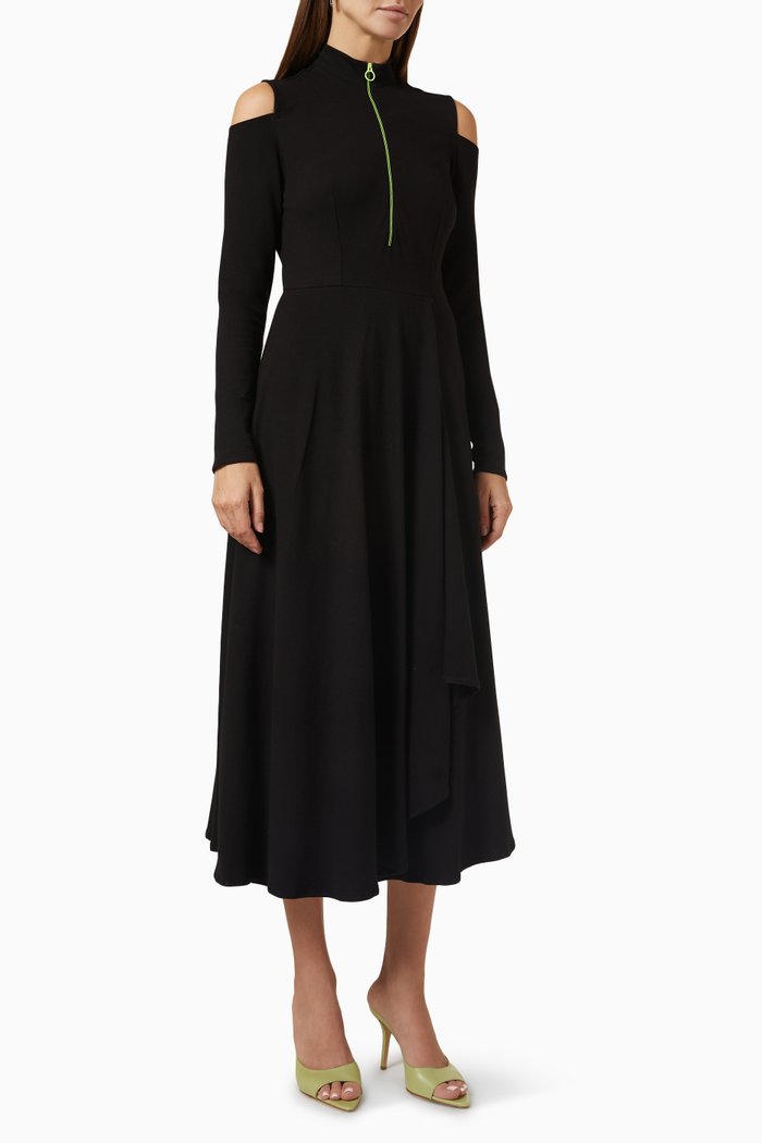 

Thierry Dress in Cotton Pique Knit, Black