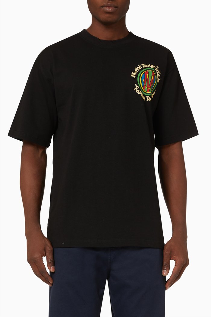 

Smiley T-shirt in Cotton, Black