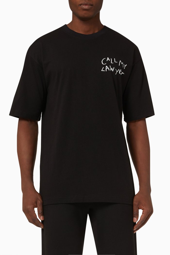 

Call My Lawyer T-shirt in Cotton, Black