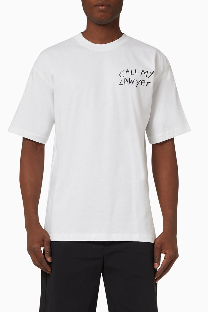 

Call My Lawyer T-shirt in Cotton, White