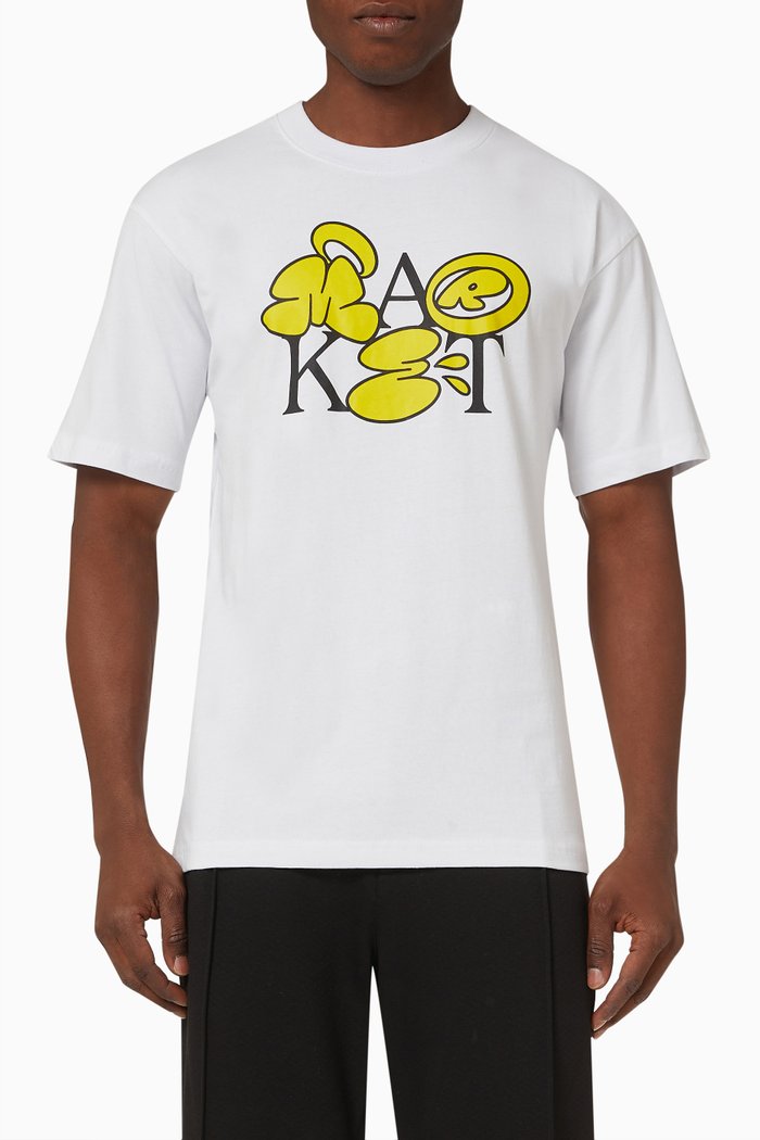 

Bubble Letter T-Shirt in Cotton, White