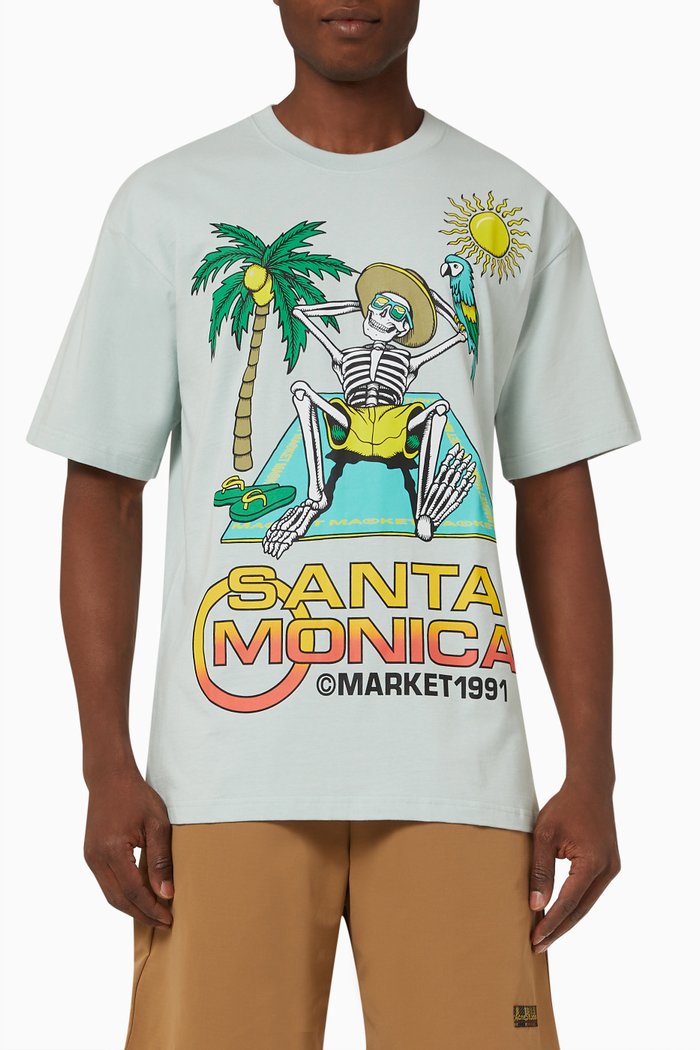 Paradise At Skelly's T-shirt in Cotton, Blue