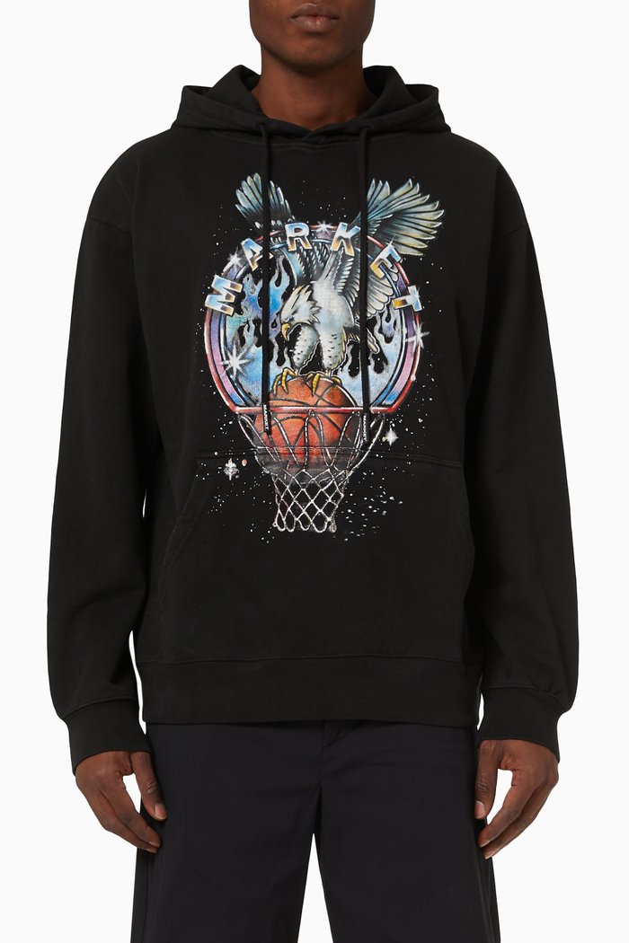 

Eagle Hoodie in Cotton, Black