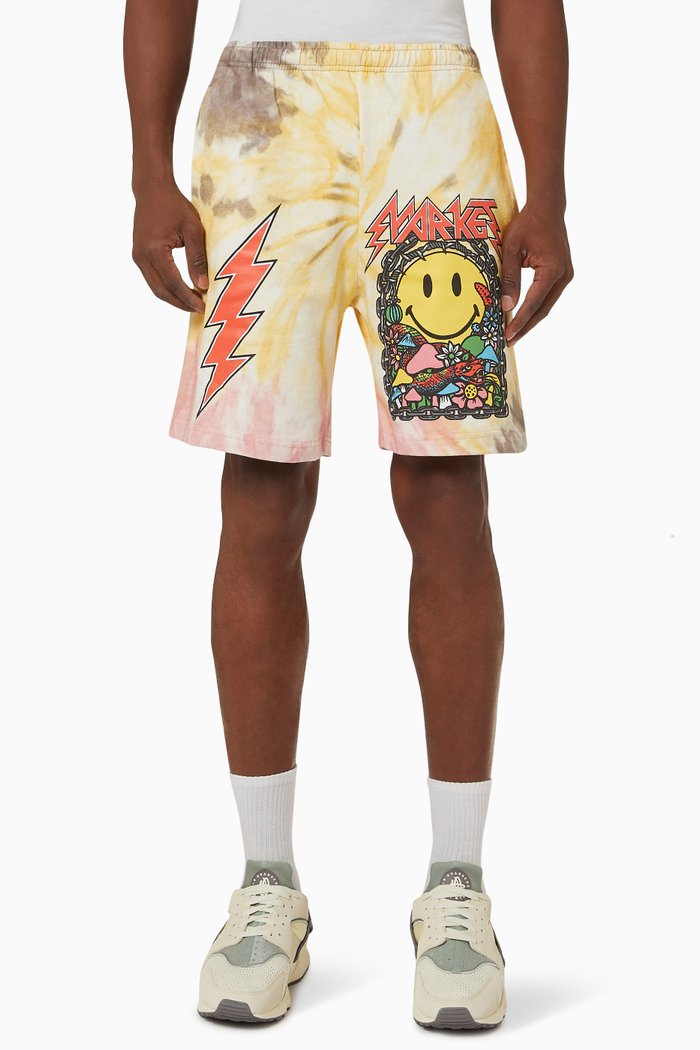 

Smiley Tie-Dye Shorts in Cotton Jersey, Multicolour