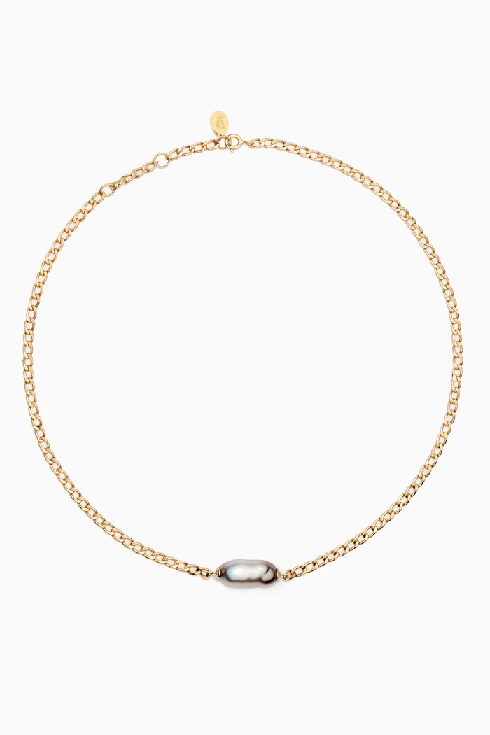 

Akila Pearl Pendant Choker in 18k Yellow Gold