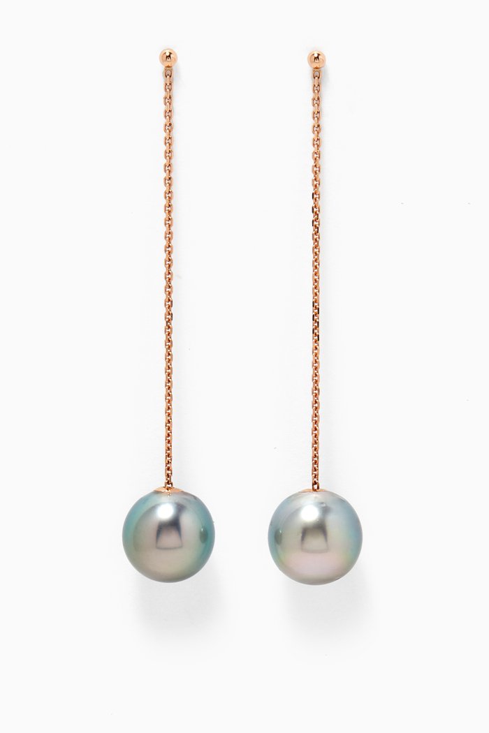 

Links of Love Pearl Drop Earrings in 18k Rose Gold