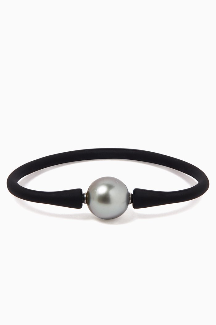 

Pearl Bracelet in Rubber, Black
