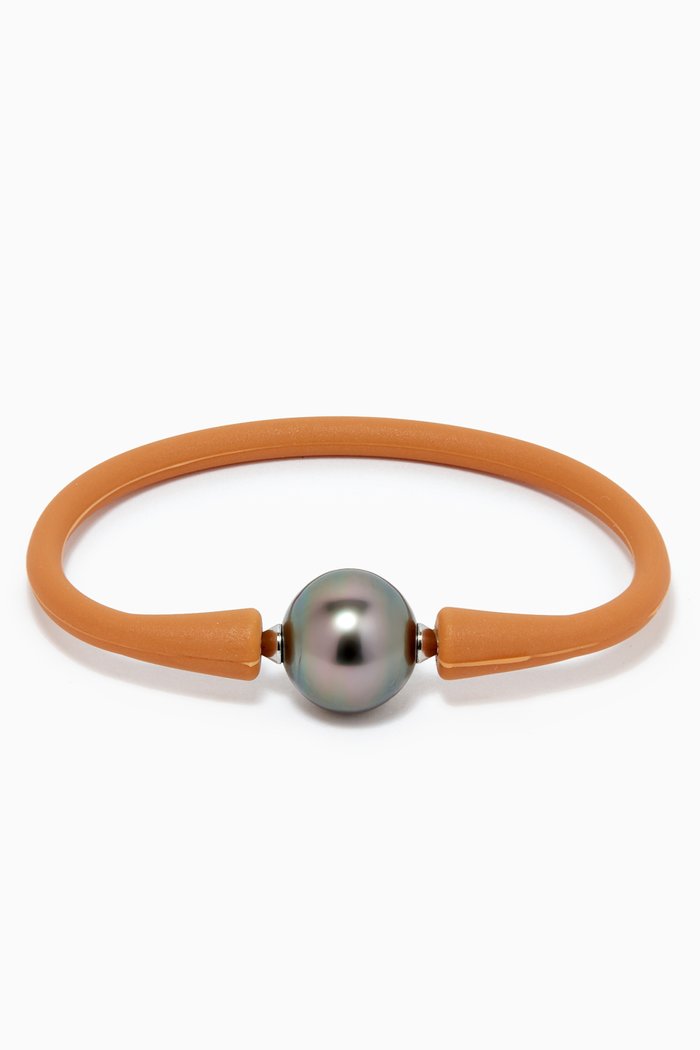 

Pearl Bracelet in Rubber, Brown