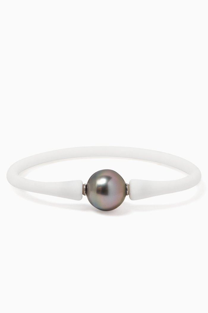 

Pearl Bracelet in Rubber, White