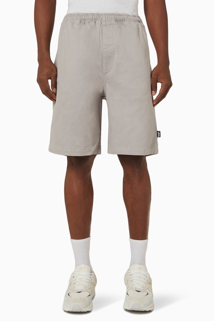 

Brushed Beach Shorts in Cotton Twill, Grey