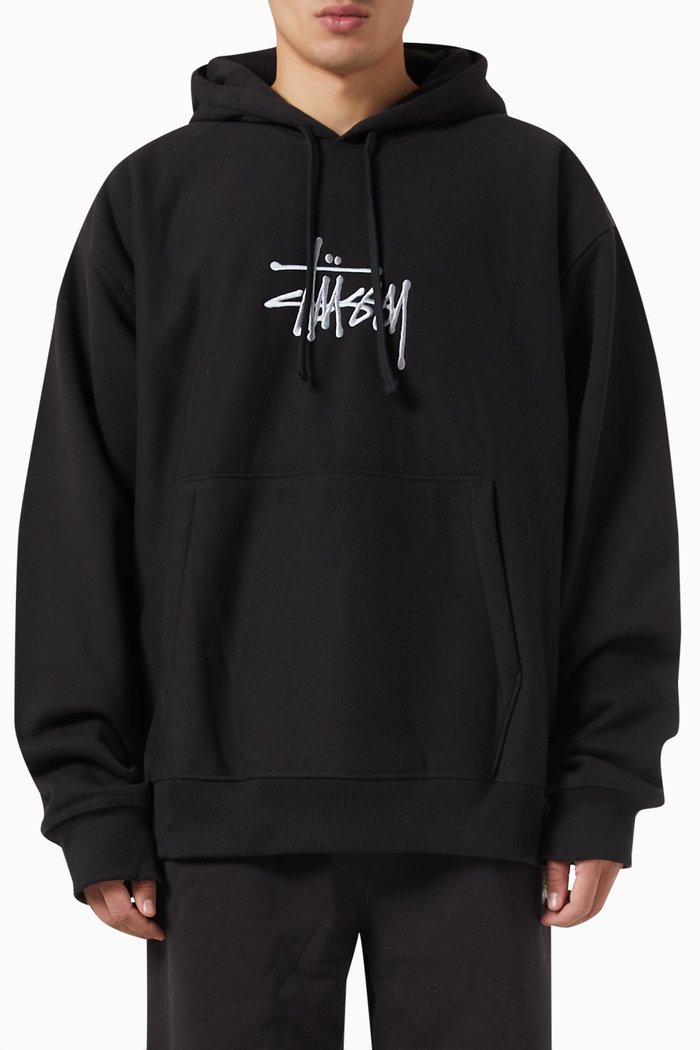 

Applique Hoodie in Fleece, Black