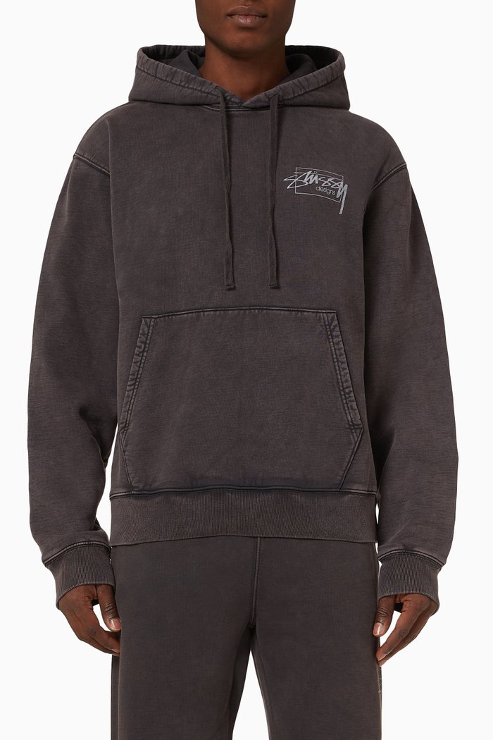 

Dyed Stüssy Hoodie in Fleece, Black