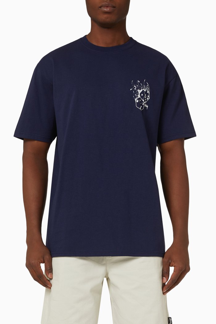 

Fire Dice T-shirt in Cotton, Blue
