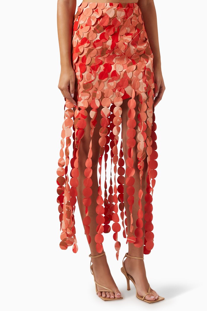 

Miranda Fringe Skirt, Orange