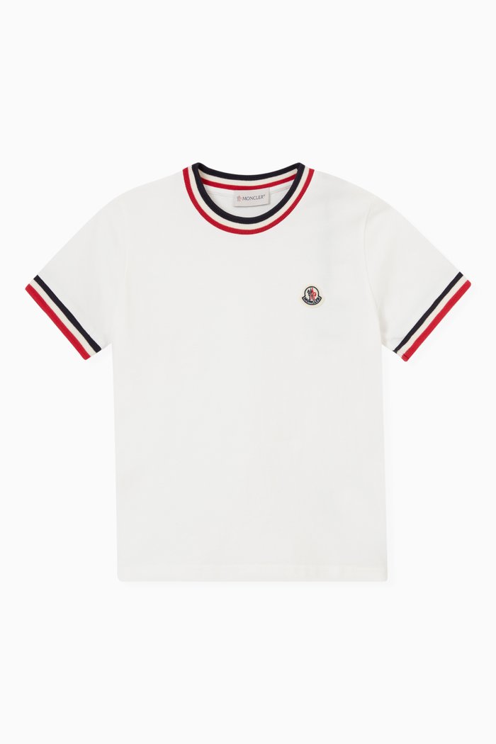 

Contrast Stripe T-shirt in Cotton Jersey, Neutral