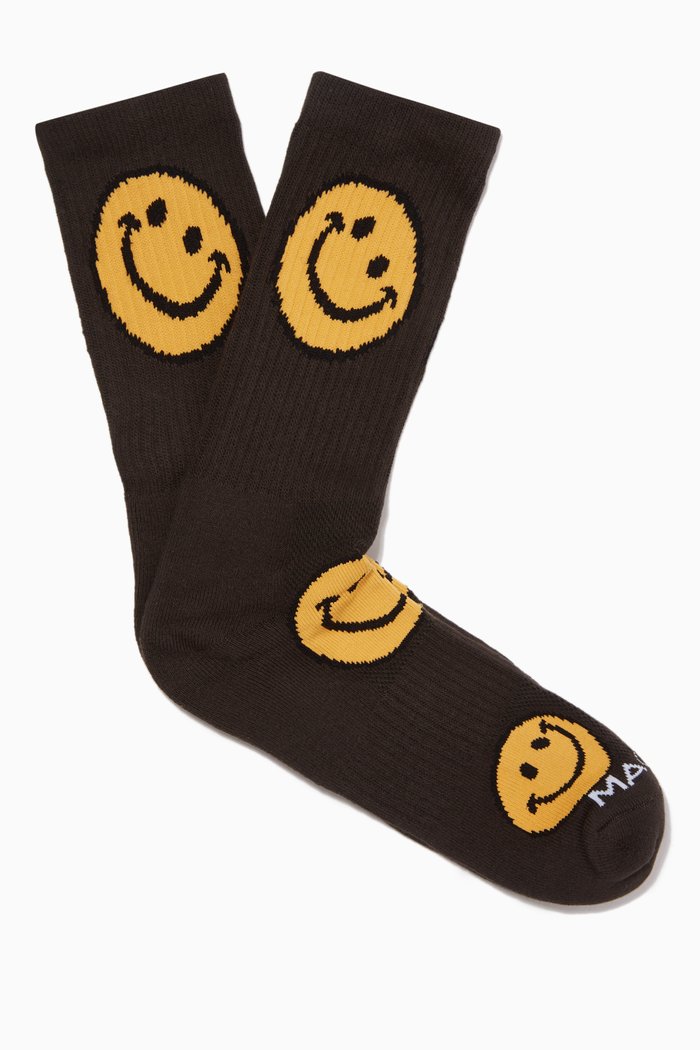 

Smiley Vintage Socks in Cotton, Black