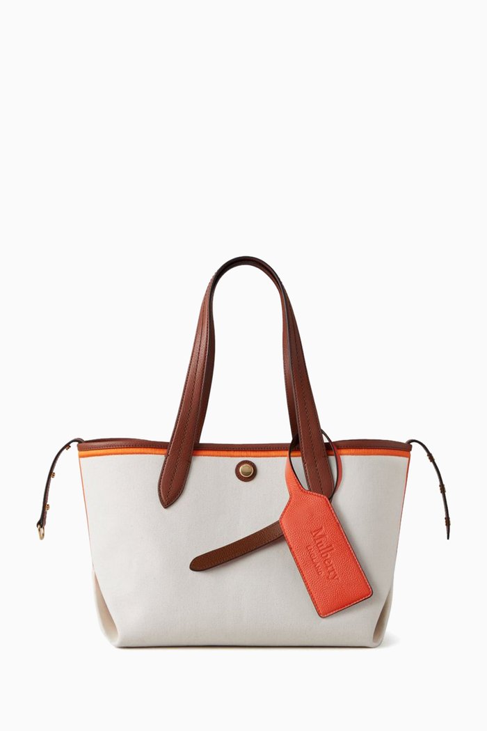 

Small Tote Bag in Canvas & Leather, Multicolour