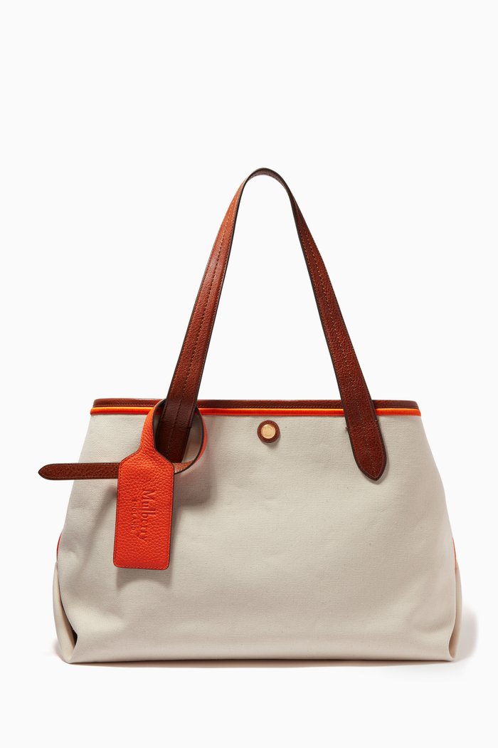 

Tote Bag in Canvas & Leather, Multicolour