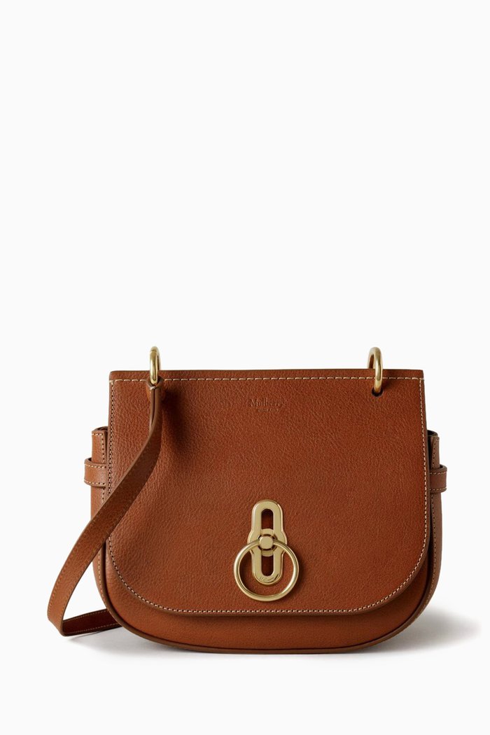 

Small Amberley Satchel Bag in Small Classic Grain Leather, Brown