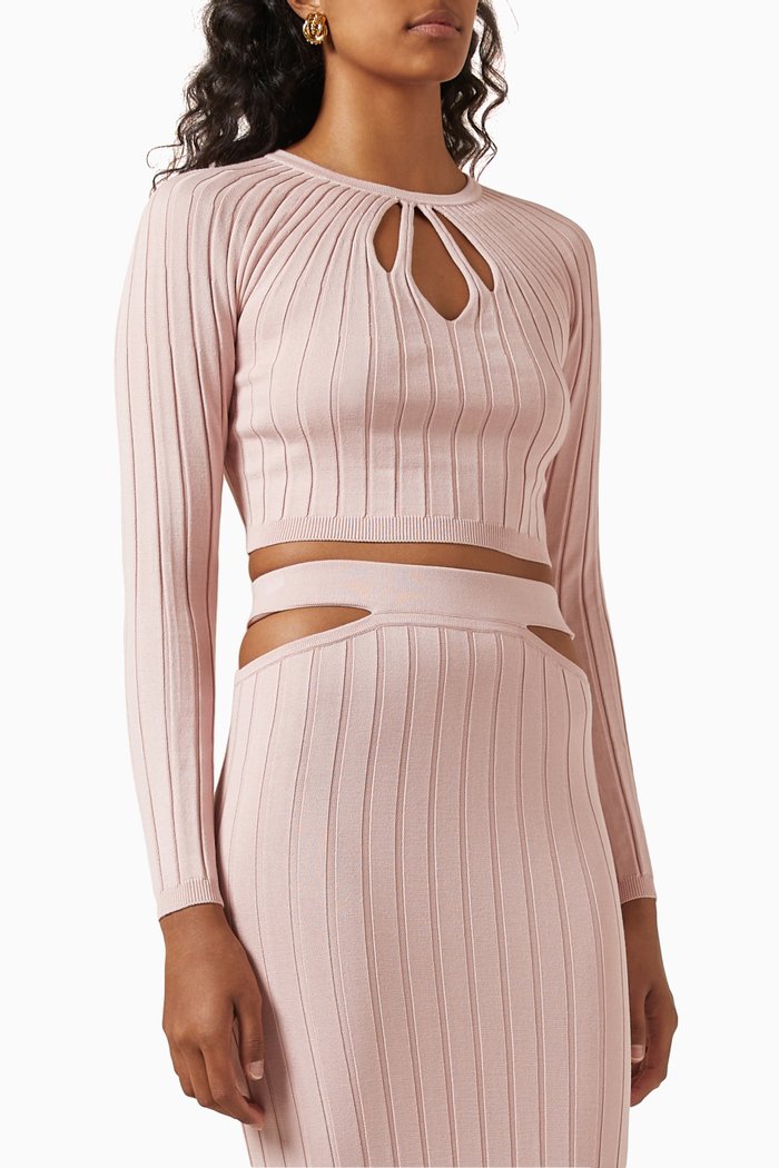 

Indigo Top in Rib-knit, Pink