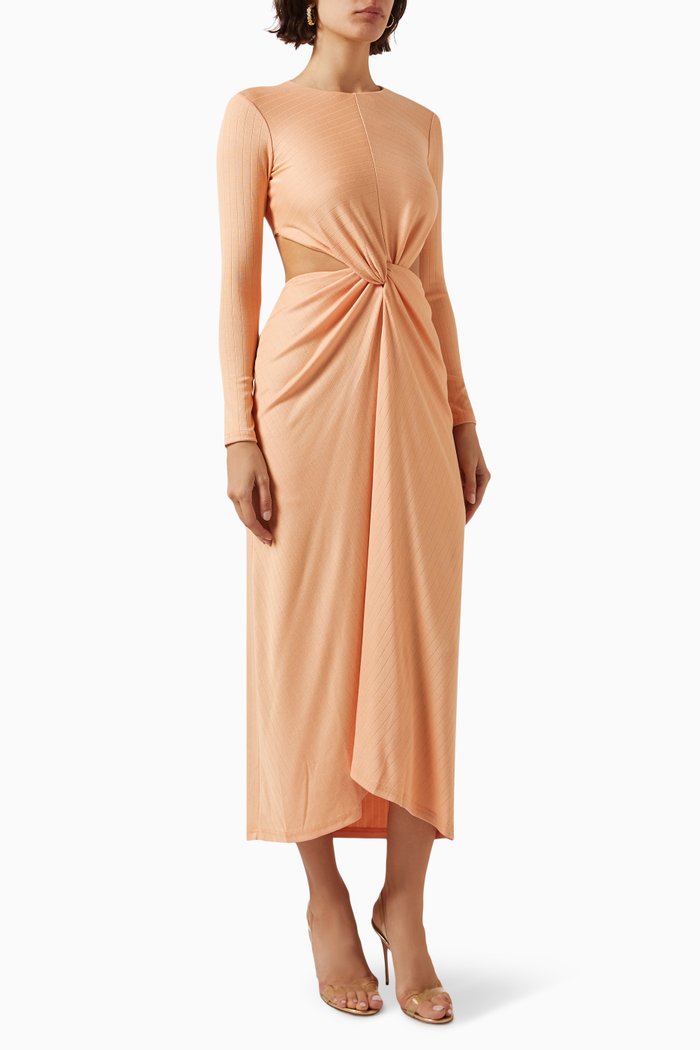 

Odelia Twist-front Maxi Dress in Viscose-jersey, Orange