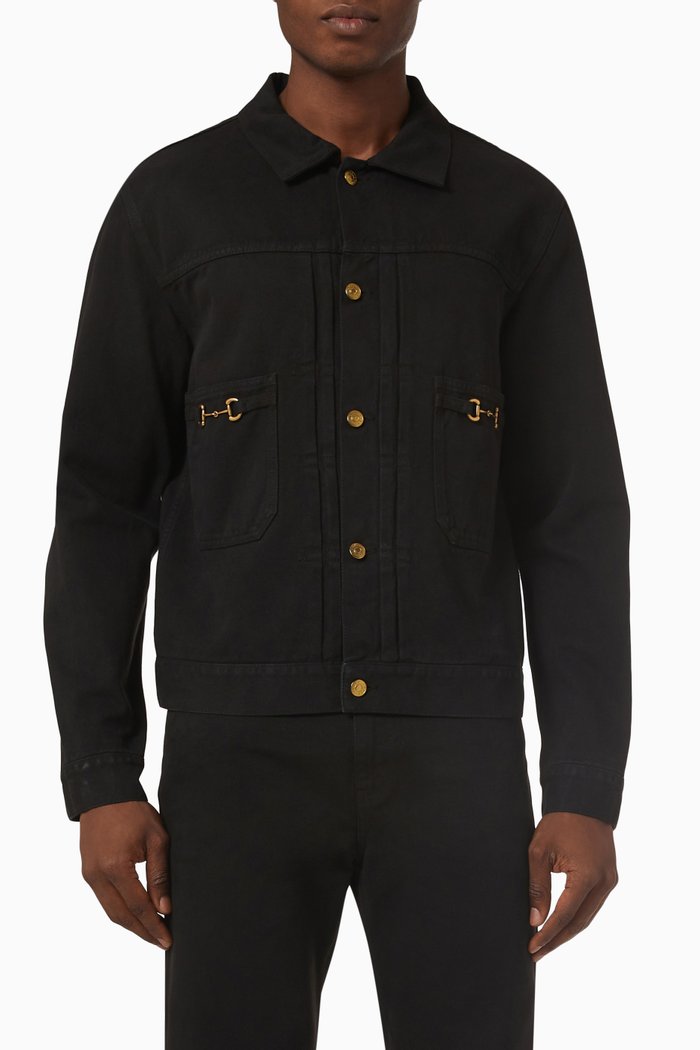 Dyed Jacket in Cotton, Black