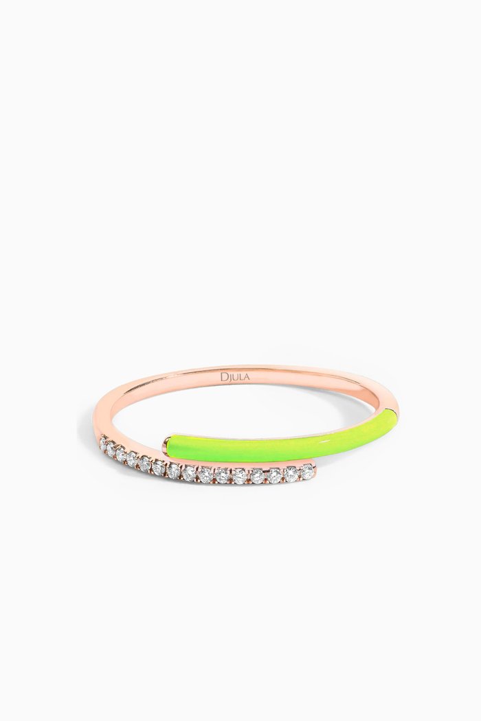 

You & Me Enamel & Diamond Ring in 14kt Rose Gold