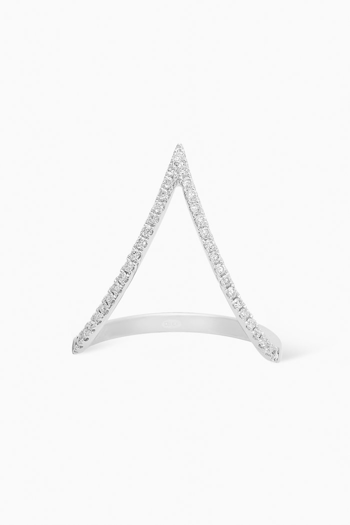 

Graphique Diamond Small V Phalanx Ring in 18kt White Gold