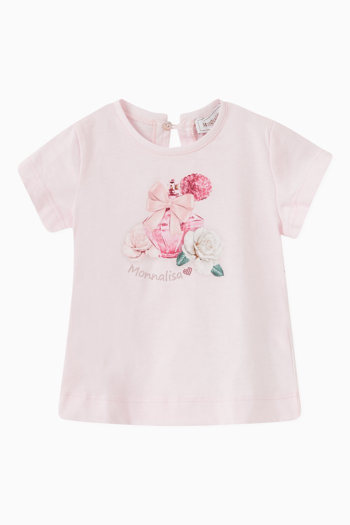 Perfume & Flowers T-shirt in Cotton Jersey, Pink