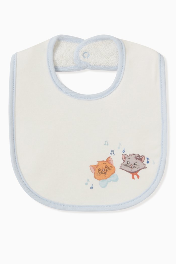 

Cat Print Bib in Cotton, Blue