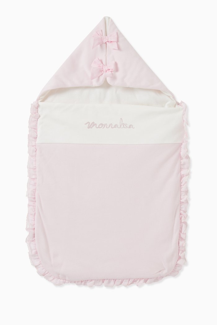 

Ruffled Logo Sleeping Bag in Cotton, Pink