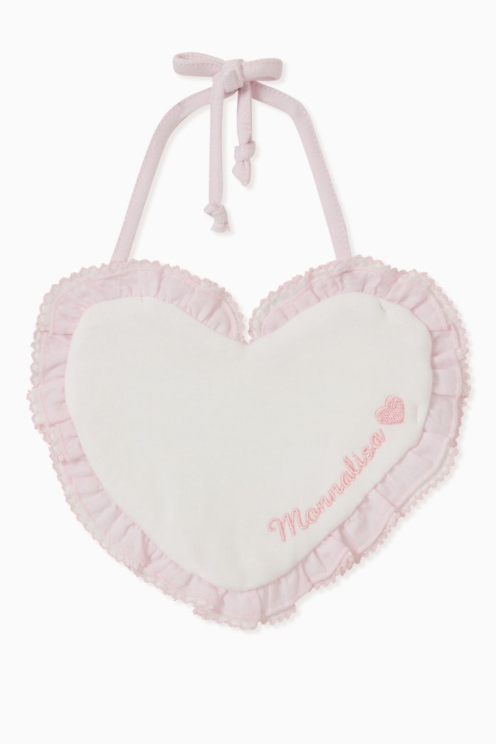 

Heart-shaped Logo Bib in Cotton, Neutral
