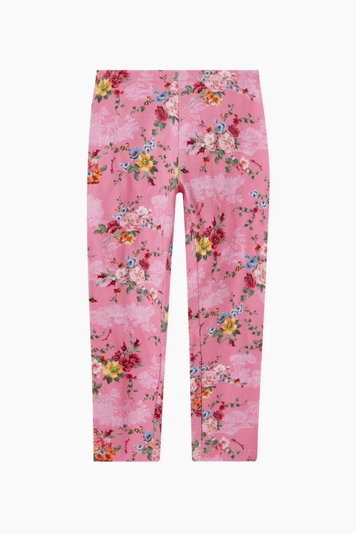 

Floral Print Leggings, Pink