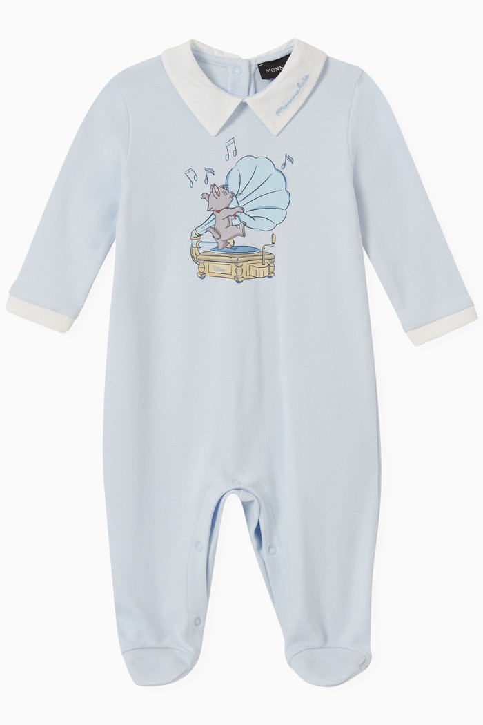 

Cat Print Jumpsuit in Cotton, Blue