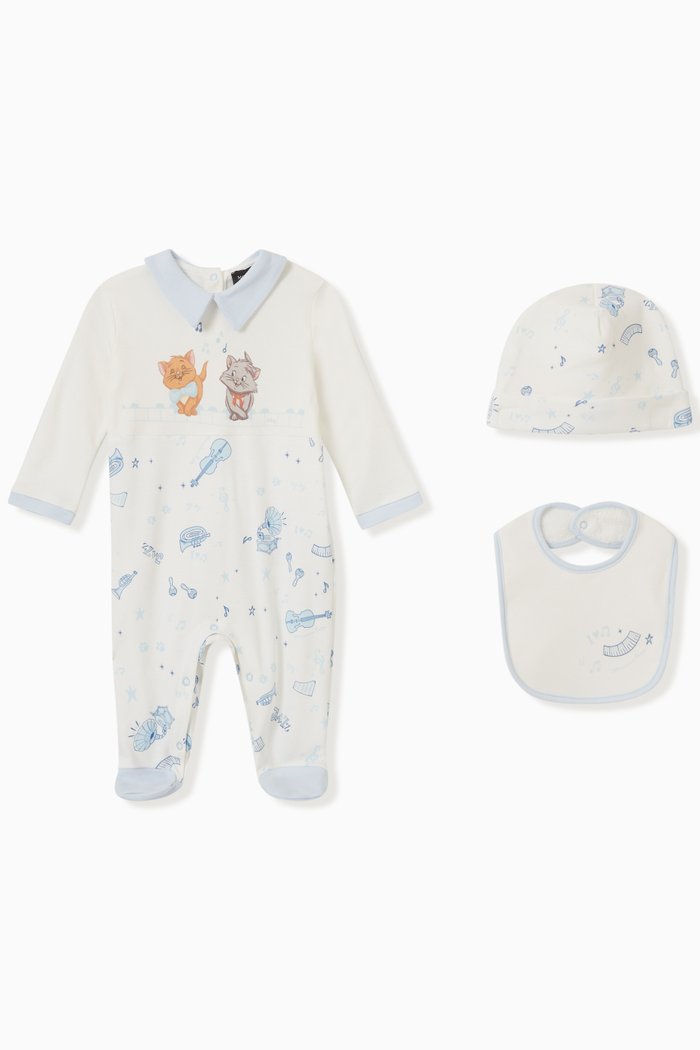 

Cat Print Pyjama Set in Cotton, Blue